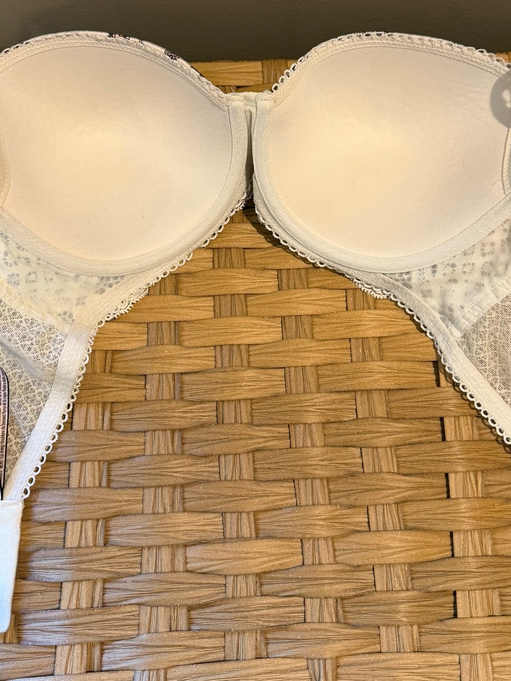 Victoria's Secret Cream Bra with Blue and Rust Paisley Print - Picture 2 of 3